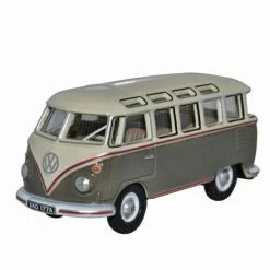 Oxford Diecast 1:76 VW T1 Samba Bus Mouse Grey And Pearl White