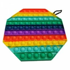 Other Pop It Fidget Toy Super Sized Rainbow Octagon